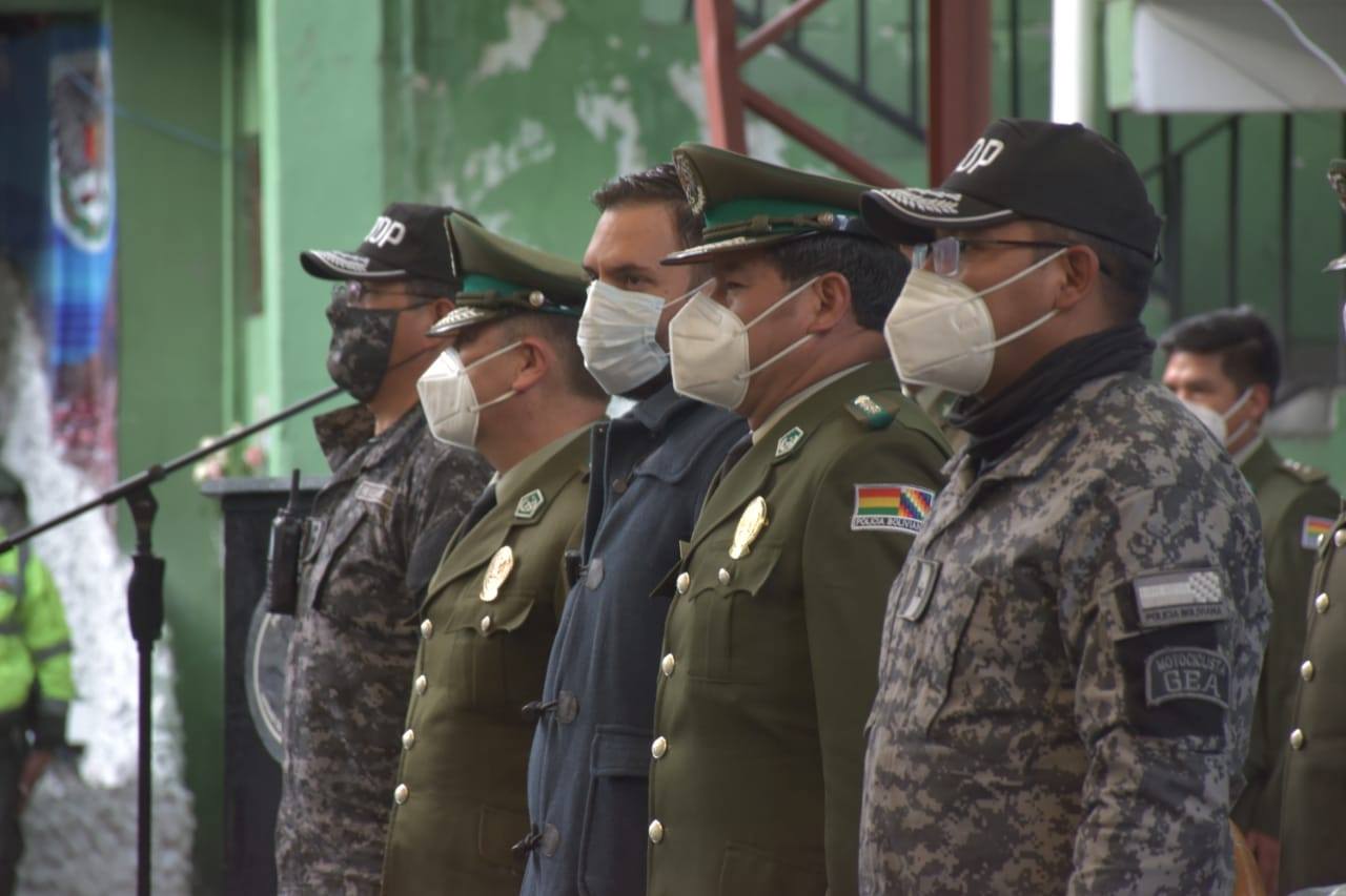 El ministro de Gobierno junto al comandante de la Policía Boliviana / Foto: Ministerio de Gobierno